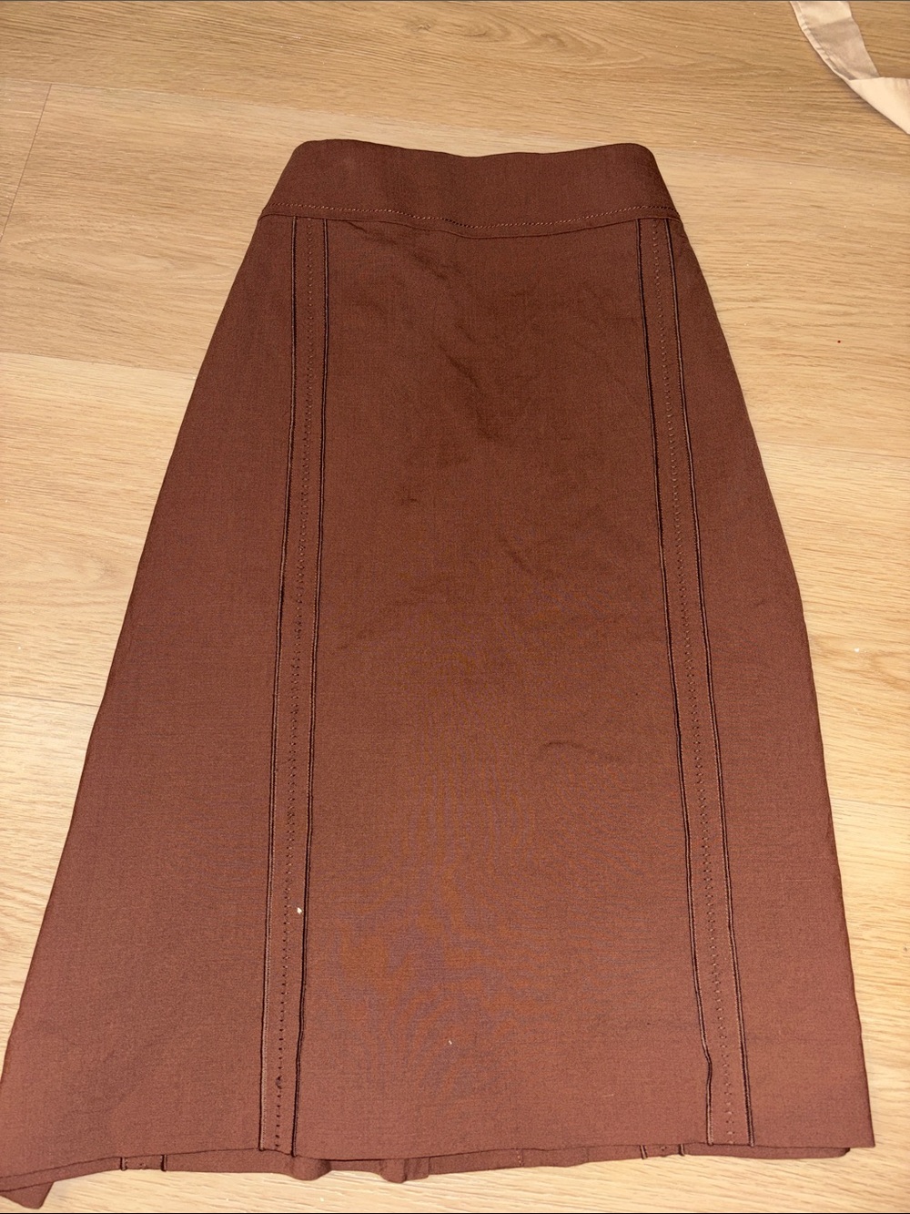Carlisle Chocolate Brown Panel Midi Skirt